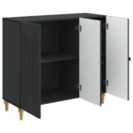 vidaXL Servírovacia skriňa Čierna 89 x 34,5 x 80 cm Kompozitné drevo – Obrázok 5