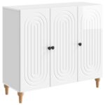 vidaXL Servírovacia skriňa Biela s vysokým leskom 89 x 34,5 x 80 cm – Obrázok 2