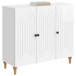 vidaXL Servírovacia skriňa Biela s vysokým leskom 89 x 34,5 x 80 cm – Obrázok 3