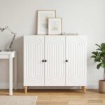 vidaXL Servírovacia skriňa Biela s vysokým leskom 89 x 34,5 x 80 cm – Obrázok 4