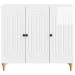 vidaXL Servírovacia skriňa Biela s vysokým leskom 89 x 34,5 x 80 cm – Obrázok 6