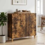 vidaXL Servírovacia skriňa Dymový dub 89 x 34,5 x 80 cm