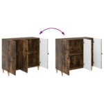 vidaXL Servírovacia skriňa Dymový dub 89 x 34,5 x 80 cm – Obrázok 11