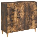 vidaXL Servírovacia skriňa Dymový dub 89 x 34,5 x 80 cm – Obrázok 2