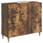 vidaXL Servírovacia skriňa Dymový dub 89 x 34,5 x 80 cm – Obrázok 3