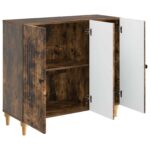 vidaXL Servírovacia skriňa Dymový dub 89 x 34,5 x 80 cm – Obrázok 5