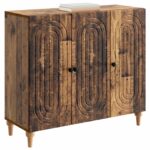 vidaXL Servírovacia skriňa Staré drevo 89 x 34,5 x 80 cm – Obrázok 3