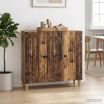 vidaXL Servírovacia skriňa Staré drevo 89 x 34,5 x 80 cm – Obrázok 4