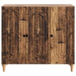 vidaXL Servírovacia skriňa Staré drevo 89 x 34,5 x 80 cm – Obrázok 6