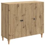 vidaXL Servírovacia skriňa Dub artisan 89 x 34,5 x 80 cm – Obrázok 2