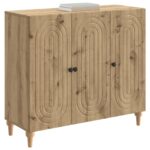 vidaXL Servírovacia skriňa Dub artisan 89 x 34,5 x 80 cm – Obrázok 3