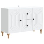 vidaXL TV skrinka so zásuvkou Biela 89 x 34,5 x 60 cm Kompozitné drevo – Obrázok 2