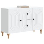vidaXL TV skrinka so zásuvkou Biela 89 x 34,5 x 60 cm Kompozitné drevo – Obrázok 3