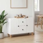 vidaXL TV skrinka so zásuvkou Biela 89 x 34,5 x 60 cm Kompozitné drevo – Obrázok 4