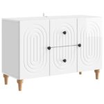 vidaXL TV skrinka so zásuvkou Biela s vysokým leskom 89 x 34,5 x 60 cm – Obrázok 2