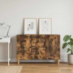 vidaXL TV skrinka Dymový dub 89 x 34,5 x 60 cm Kompozitné drevo