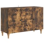 vidaXL TV skrinka Dymový dub 89 x 34,5 x 60 cm Kompozitné drevo – Obrázok 2