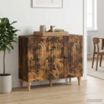 vidaXL TV skrinka Dymový dub 89 x 34,5 x 60 cm Kompozitné drevo – Obrázok 4