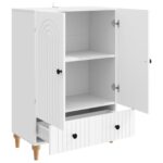 vidaXL Servírovacia skriňa Biela 66 x 34,5 x 95 cm Kompozitné drevo – Obrázok 4
