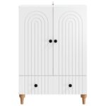 vidaXL Servírovacia skriňa Biela 66 x 34,5 x 95 cm Kompozitné drevo – Obrázok 5