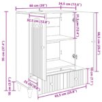 vidaXL Servírovacia skriňa Biela 66 x 34,5 x 95 cm Kompozitné drevo – Obrázok 9