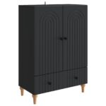 vidaXL Servírovacia skriňa Čierna 66 x 34,5 x 95 cm Kompozitné drevo – Obrázok 2