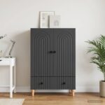 vidaXL Servírovacia skriňa Čierna 66 x 34,5 x 95 cm Kompozitné drevo – Obrázok 3