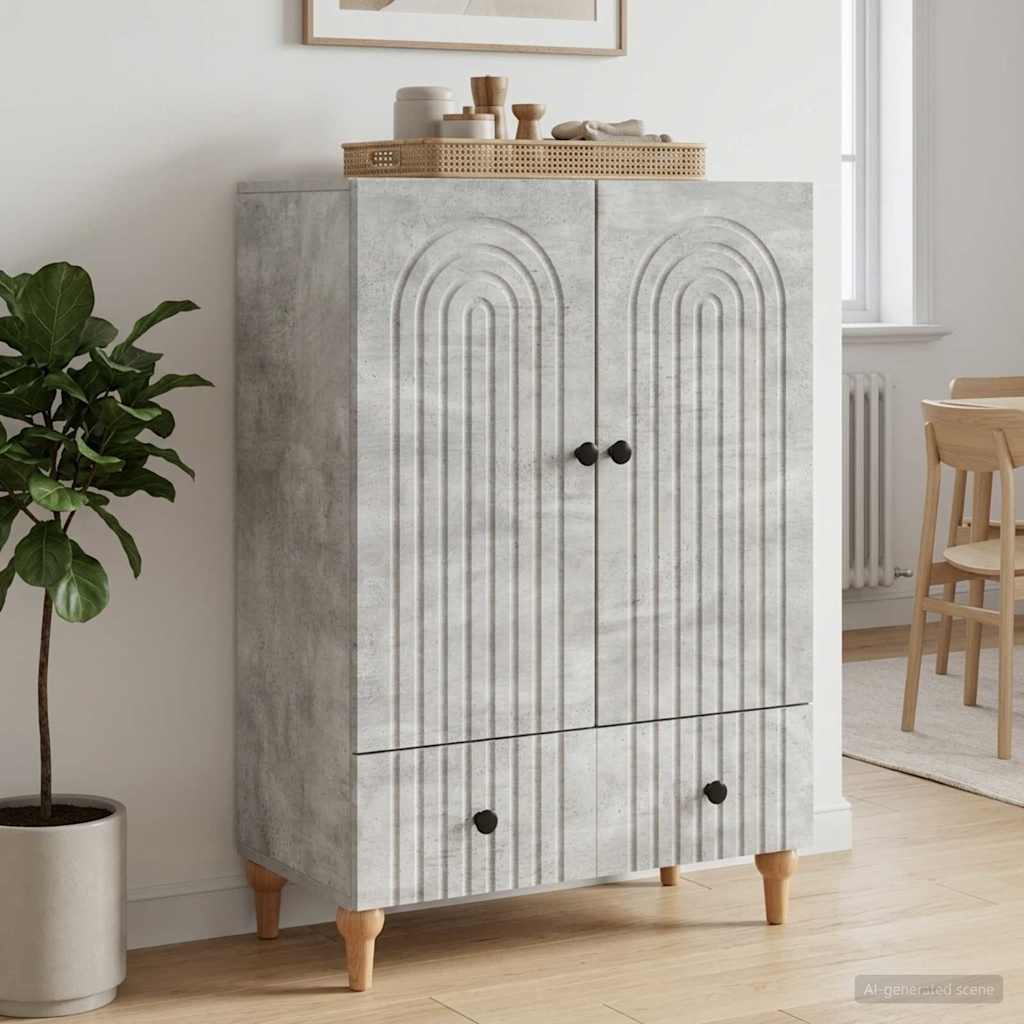 894208_1.jpg vidaXL Servírovacia skriňa so zásuvkou Betónovo sivá 66 x 34,5 x 95 cm – Obrázok 1