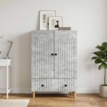 vidaXL Servírovacia skriňa so zásuvkou Betónovo sivá 66 x 34,5 x 95 cm – Obrázok 3