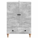 vidaXL Servírovacia skriňa so zásuvkou Betónovo sivá 66 x 34,5 x 95 cm – Obrázok 5