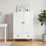 vidaXL Servírovacia skriňa Biela s vysokým leskom 66 x 34,5 x 95 cm – Obrázok 3