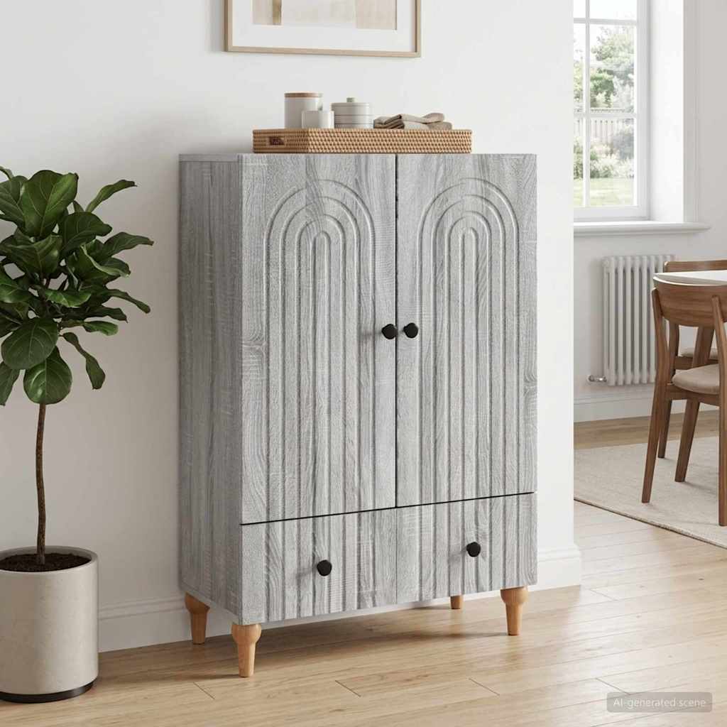 894211_1.jpg vidaXL Servírovacia skriňa so zásuvkou Sivá sonoma 66 x 34,5 x 95 cm – Obrázok 1