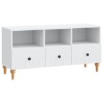 vidaXL TV skrinka Biely 102 x 34,5 x 50 cm Konštruované drevo – Obrázok 2