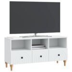 vidaXL TV skrinka Biely 102 x 34,5 x 50 cm Konštruované drevo – Obrázok 3