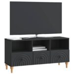 vidaXL TV skrinka Čierny 102 x 34,5 x 50 cm Konštruované drevo – Obrázok 3