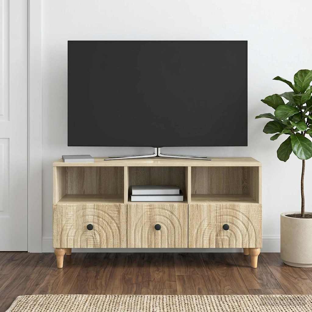 894217_1.jpg vidaXL TV skrinka Sonoma dub 102 x 34,5 x 50 cm Konštruované drevo – Obrázok 1