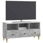 vidaXL TV skrinka Betónovo Sivá 102 x 34,5 x 50 cm Konštruované drevo – Obrázok 3