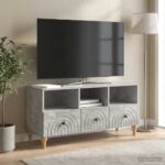vidaXL TV skrinka Betónovo Sivá 102 x 34,5 x 50 cm Konštruované drevo – Obrázok 4