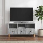 vidaXL TV skrinka Sivá Sonoma 102 x 34,5 x 50 cm Konštruované drevo