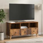 vidaXL TV skrinka Staré drevo 102 x 34,5 x 50 cm Konštruované drevo – Obrázok 4