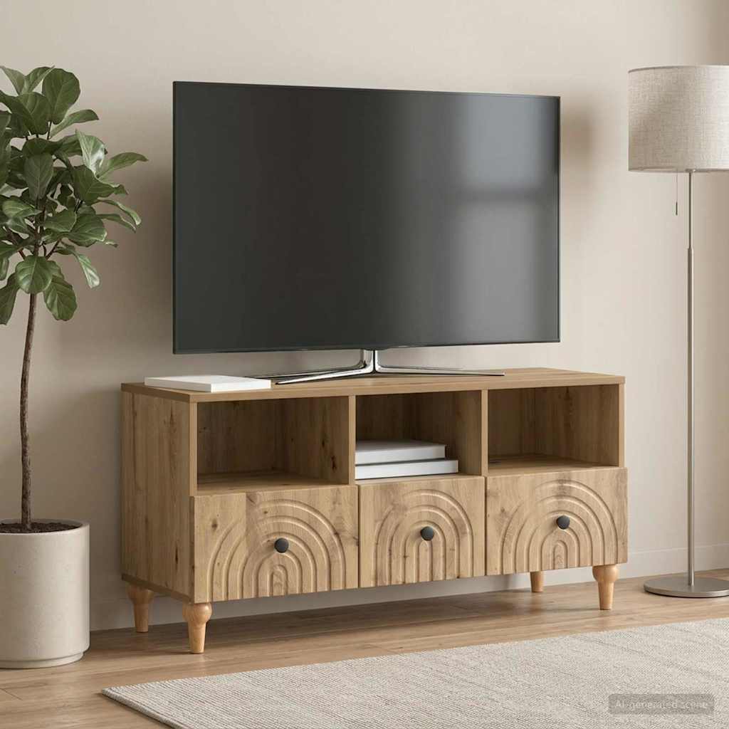 894224_1.jpg vidaXL TV skrinka Remeselný Dub 102 x 34,5 x 50 cm Konštruované drevo – Obrázok 1