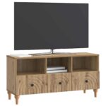 vidaXL TV skrinka Remeselný Dub 102 x 34,5 x 50 cm Konštruované drevo – Obrázok 3