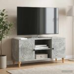 vidaXL TV skrinka Betónovo sivá 102 x 34,5 x 50 cm Kompozitné drevo – Obrázok 4