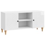 vidaXL TV skrinka Biela s vysokým leskom 102 x 34,5 x 50 cm – Obrázok 2