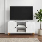 vidaXL TV skrinka Biela s vysokým leskom 102 x 34,5 x 50 cm – Obrázok 4
