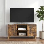 vidaXL TV skrinka Dymový dub 102 x 34,5 x 50 cm Kompozitné drevo