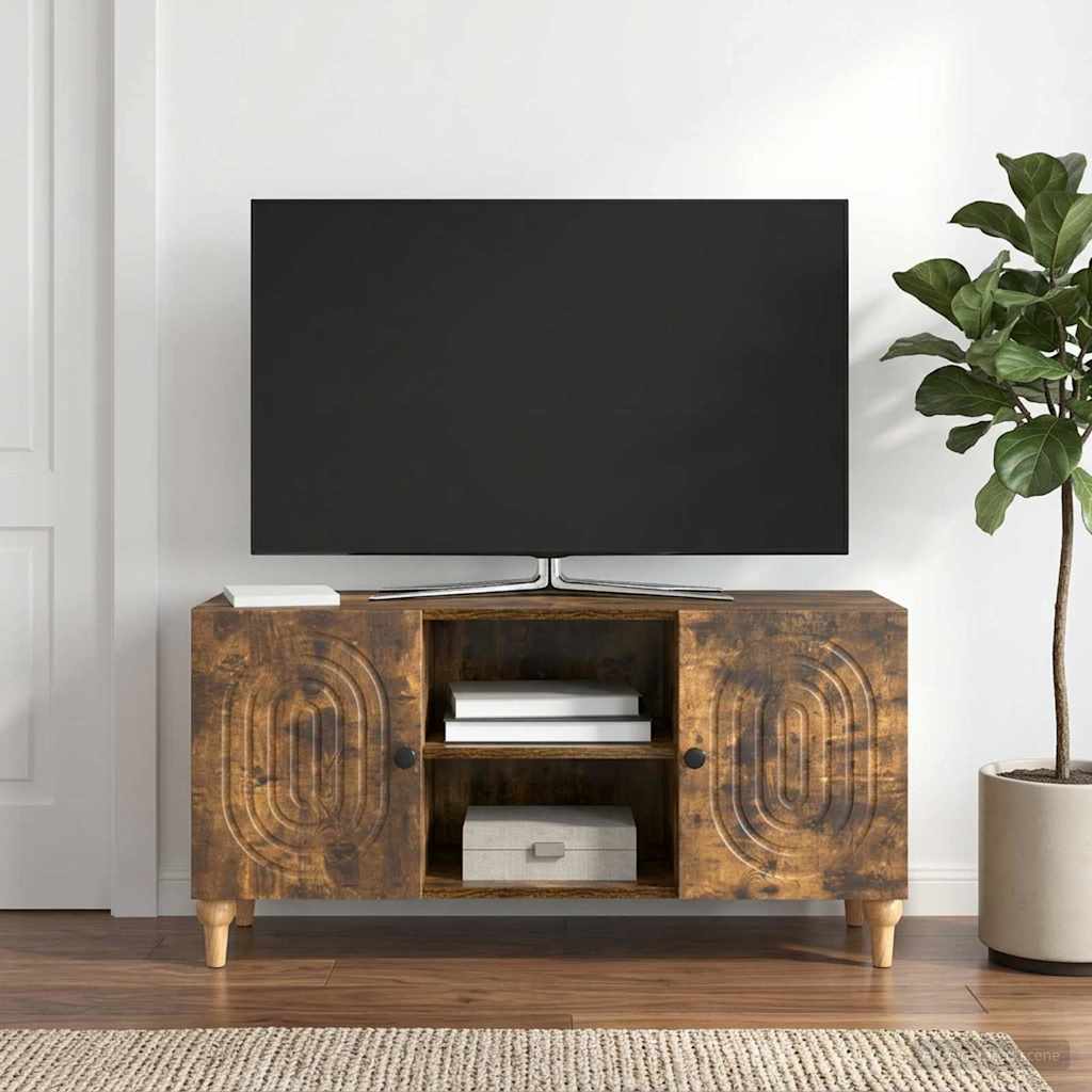 894240_1.jpg vidaXL TV skrinka Dymový dub 102 x 34,5 x 50 cm Kompozitné drevo – Obrázok 1