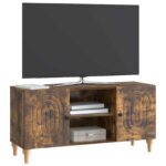 vidaXL TV skrinka Dymový dub 102 x 34,5 x 50 cm Kompozitné drevo – Obrázok 3
