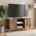 vidaXL TV skrinka Dymový dub 102 x 34,5 x 50 cm Kompozitné drevo – Obrázok 4