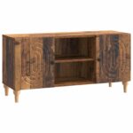 vidaXL TV skrinka Staré drevo 102 x 34,5 x 50 cm Kompozitné drevo – Obrázok 2